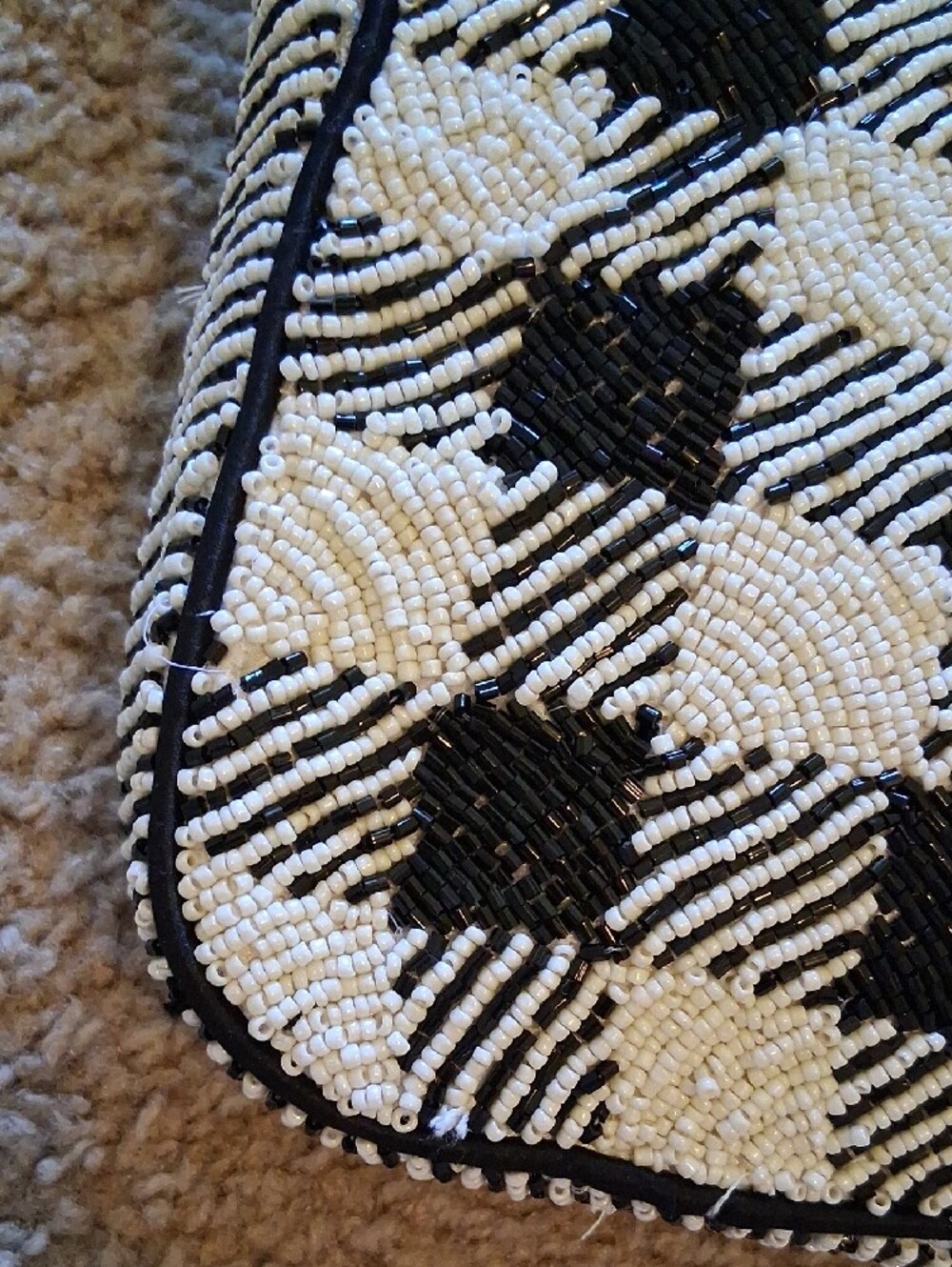 Tiktok Viral Beaded Black & White Check Shoulder Bag - Picture 11 of 15